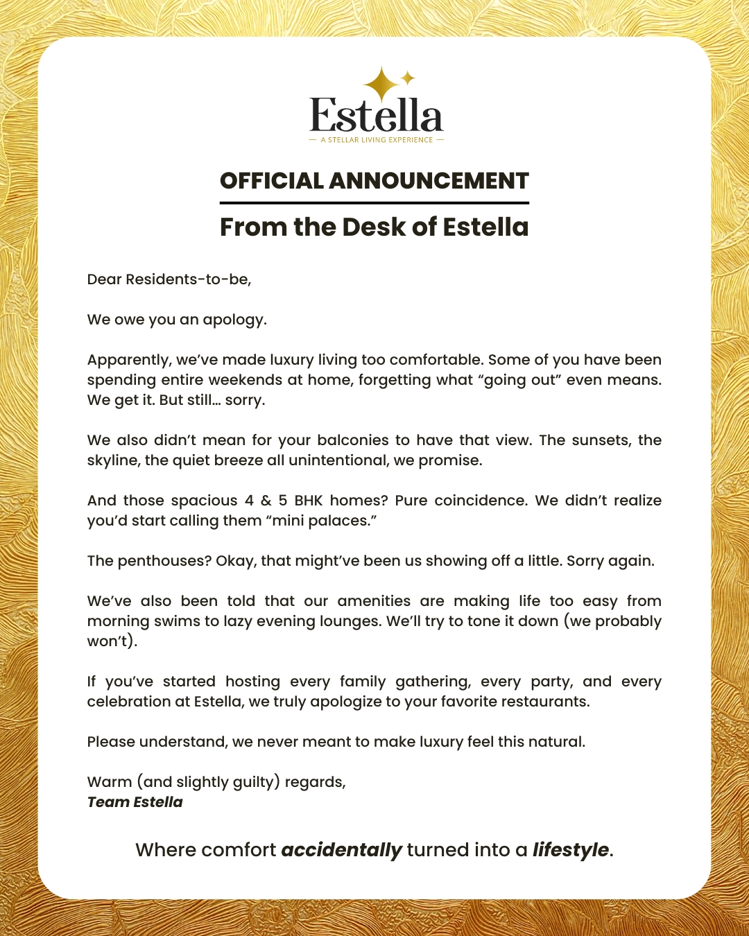 ESTELLA OFFICIAL ANNOUNCEMENT